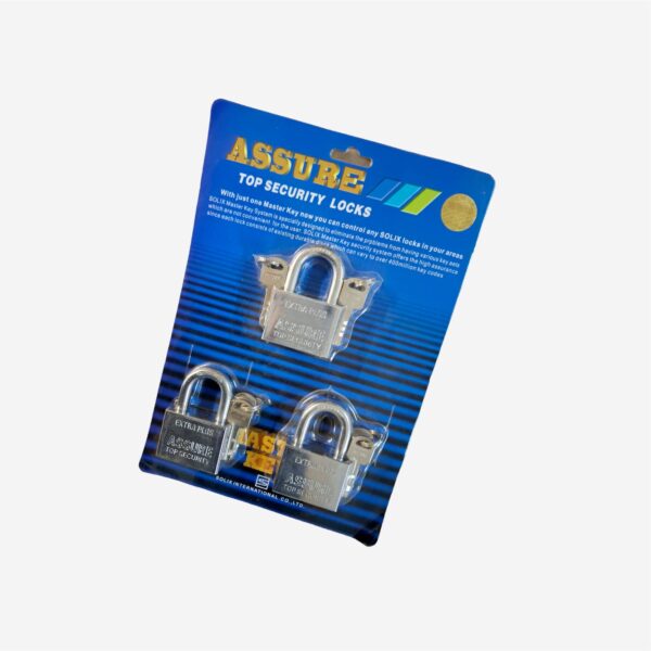 8697-PADLOCK MASTER KEY 3PCE ON CARD-50MM Padlock Master Key 3 Piece on Card 50mm