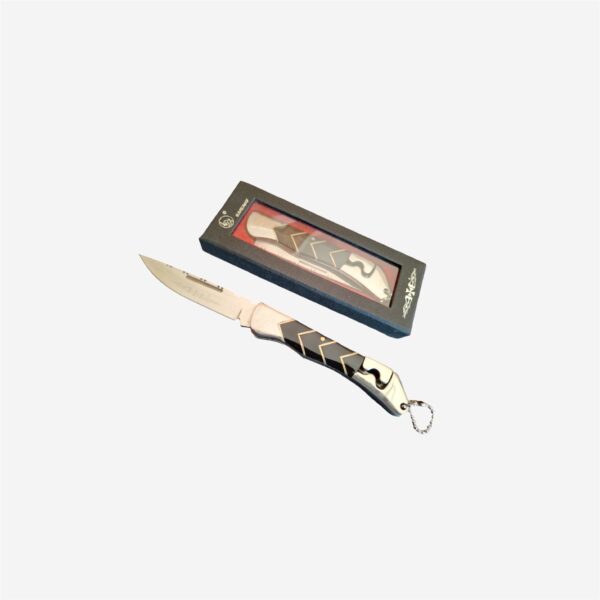 Pocket Knife 8cm Blade with Black Pearl Handle and Lock Blade